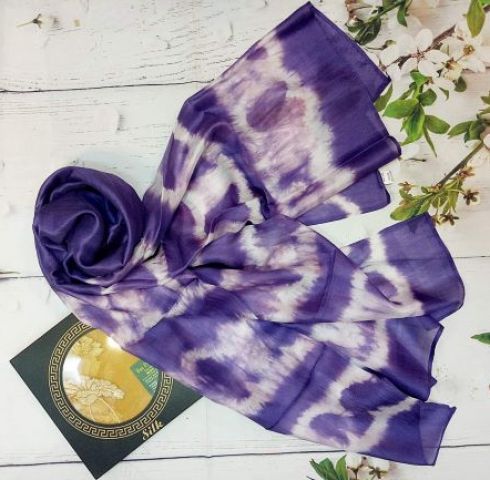 Khăn quàng cổ tơ tằm kiểu loang - làng lụa Hà Đông - Việt Nam